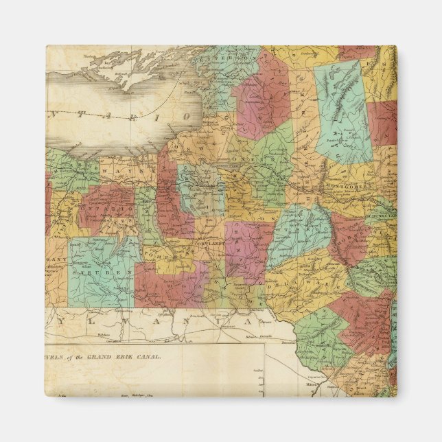 Íman Mapa Do Estado De Nova Iorque (Frente)