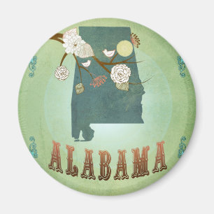 Íman Mapa do Estado do Alabama - Verde