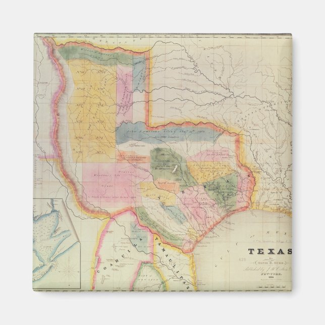 Íman Mapa do Estado do Texas | 1835 (Frente)