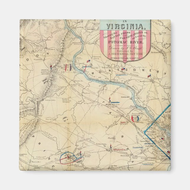Íman Mapa do Exército do Lugar da Guerra na Virgínia (Frente)