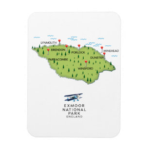Íman Mapa do Exmoor National Park