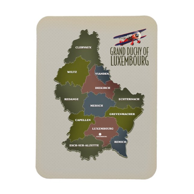 Íman Mapa do grão-ducado do Luxemburgo (Vertical)