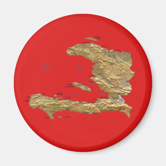 Íman Mapa do Haiti (Frente)