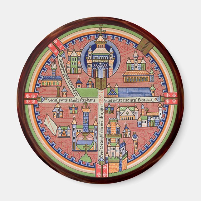 Íman Mapa do ímã de Jerusalém (Frente)