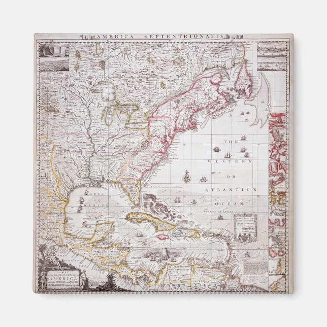 Íman Mapa do Império Britânico na América (Frente)