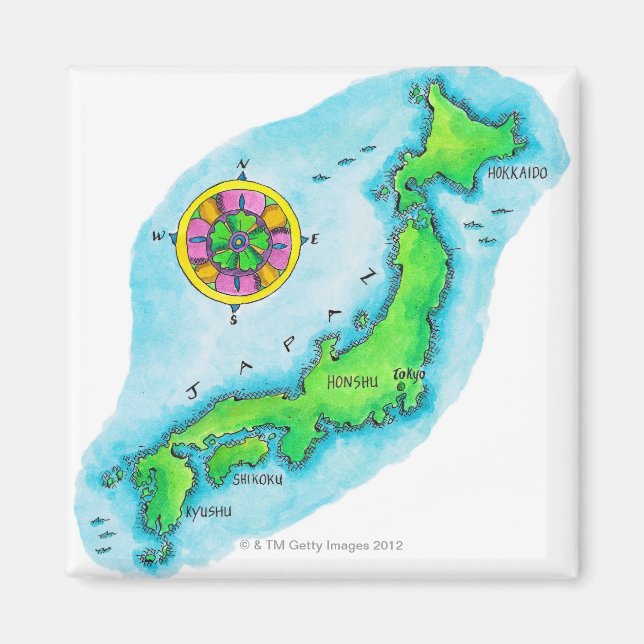 Íman Mapa do Japão (Frente)