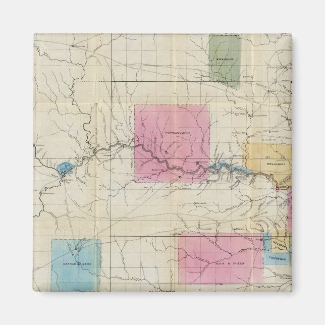 Íman Mapa do Kansas Oriental (Frente)