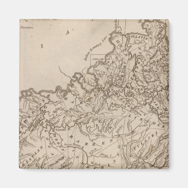 Íman Mapa do Kentucky por Arrowsmith (Frente)