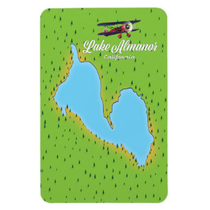 Íman Mapa do Lago Almanor Califórnia EUA