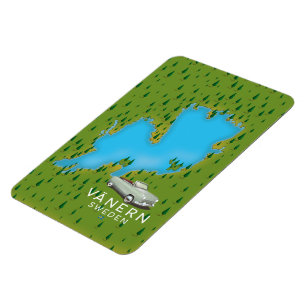 Íman Mapa do lago de Suecia de Vänern