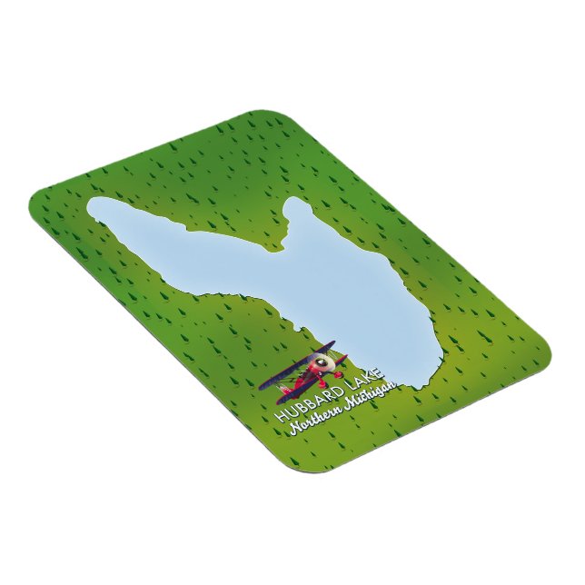 Íman Mapa do lago Hubbard no norte do Michigan (Lado Direito)