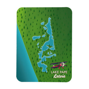 Íman Mapa do Lago Pape Letônia