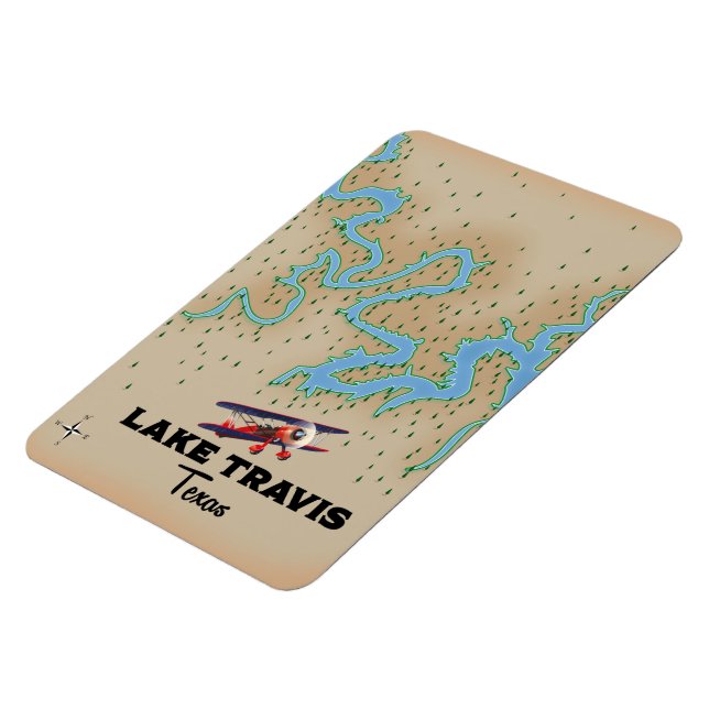 Íman Mapa do Lago Travis Texas (Left Side)