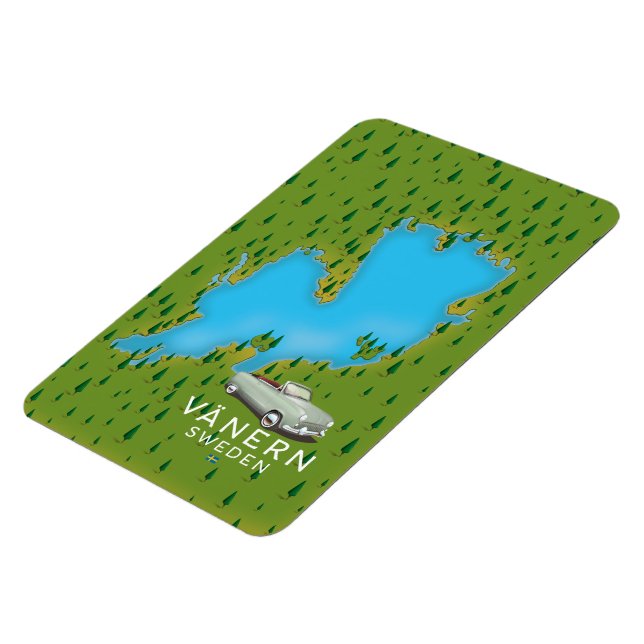 Íman Mapa do lago Vänern na Suécia (Left Side)