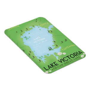 Íman Mapa do Lago Vitória - arte de viagem do Grande La