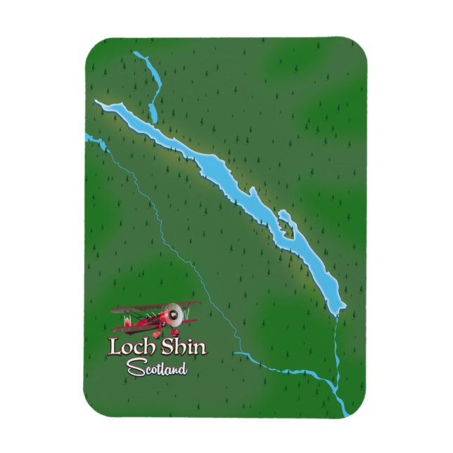 Íman Mapa do Loch Shin Scotland (Vertical)