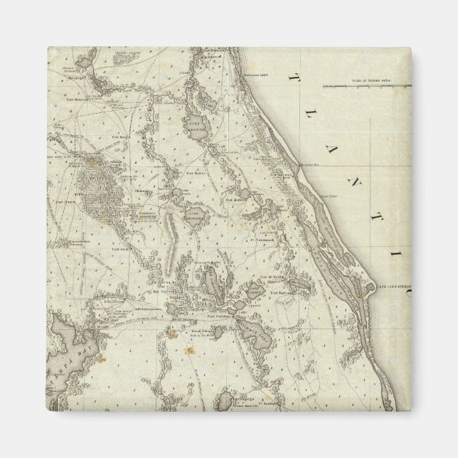 Íman Mapa Do Lugar De Guerra Na Flórida (Frente)