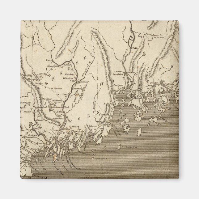 Íman Mapa do Maine por Arrowsmith (Frente)