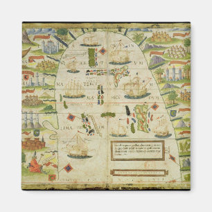 Íman Mapa do mar de China, fac-símile 'de atlas de