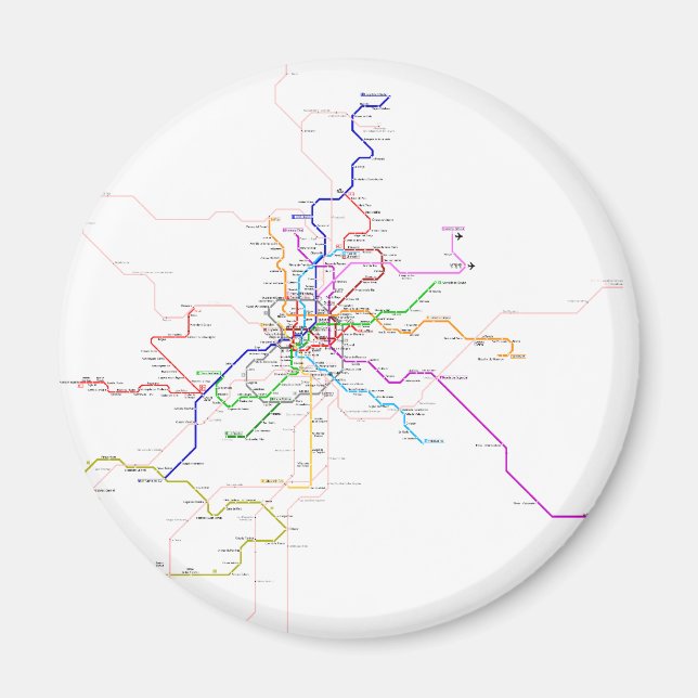 Íman Mapa do Metro de espanha-Madrid (Frente)