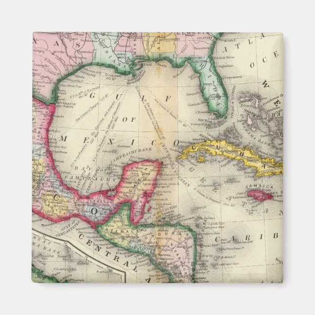Íman Mapa Do México, América Central (Frente)