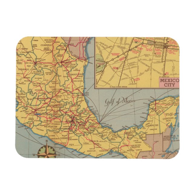 Íman Mapa do México - "Nosso Vizinho do Sul" (Horizontal)