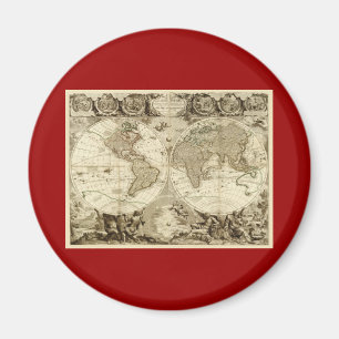 Íman Mapa do mundo 1708 por Jean Baptiste Nolin