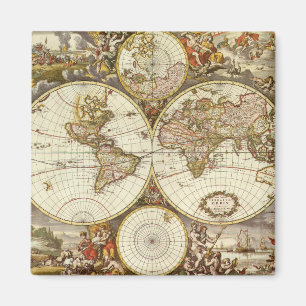 Íman Mapa do mundo antigo, C. 1680. Por Frederick de