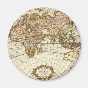 Íman Mapa do mundo antigo, C. 1680. Por Frederick de
