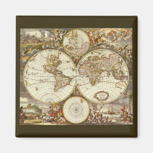 Íman Mapa do mundo antigo, C. 1680. Por Frederick de