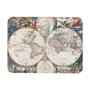 Íman Mapa do mundo antigo do Dobro-Hemisfério