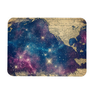 Íman Mapa do Mundo Celestial de Roxo Vintage (6)