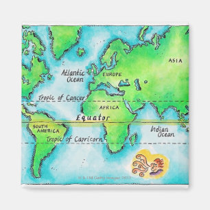 Íman Mapa do mundo & do equador