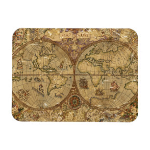 Íman Mapa do mundo do vintage