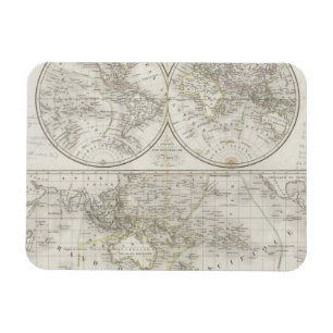 Íman Mapa do mundo em dois hemisférios