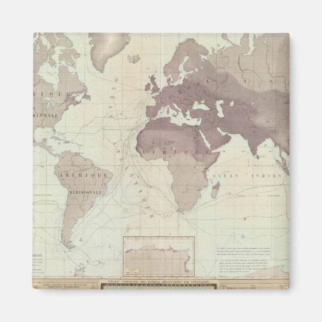Íman Mapa do Mundo Histórico (Frente)