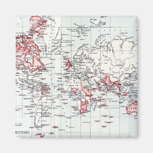 Íman Mapa do mundo que mostra possessões britânicas e