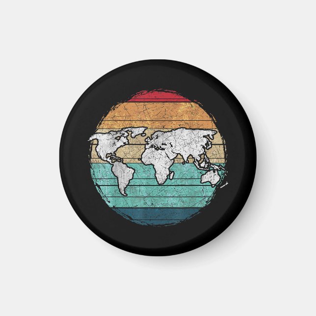 Íman Mapa do Mundo Retroativo (Frente)