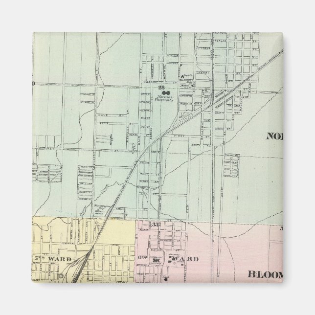 Íman Mapa do Normal, Bloomington (Frente)