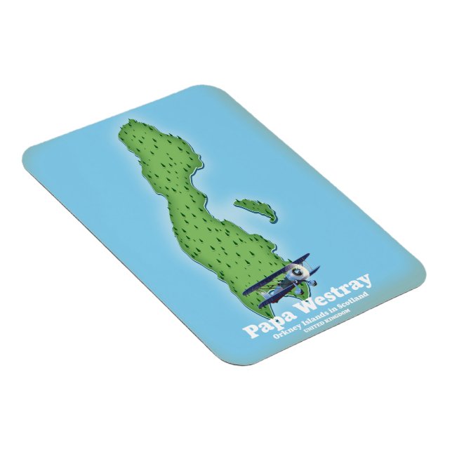 Íman Mapa do Papa Westray Scotland. (Lado Direito)