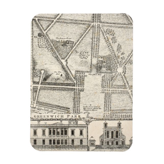 Íman Mapa do Parque Greenwich (Vertical)