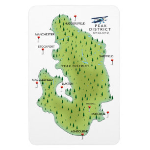 Íman Mapa do Peak District Inglaterra