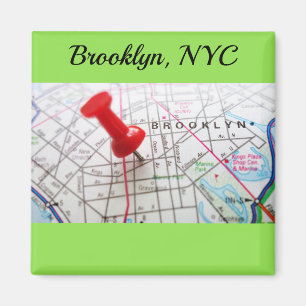 Íman Mapa do Pushpin de Brooklyn New York
