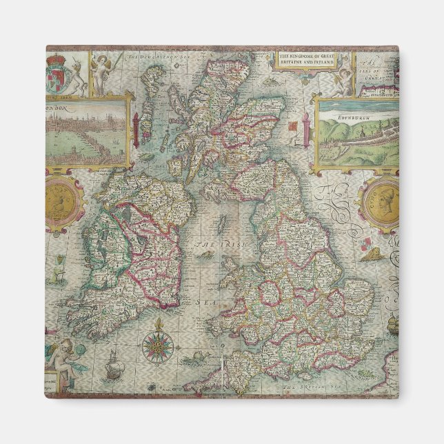 Íman Mapa do Reino da Grã-Bretanha e da Irlanda do Exce (Frente)
