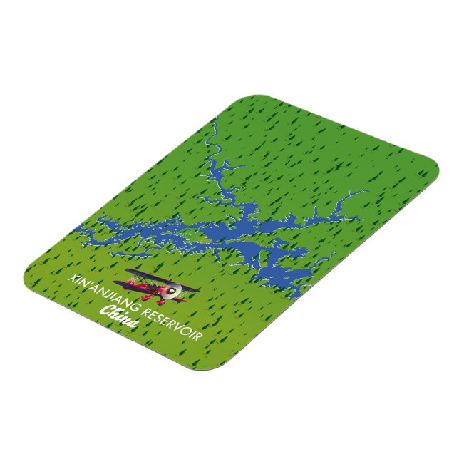 Íman Mapa do reservatório de Xin'anjiang na China (Left Side)