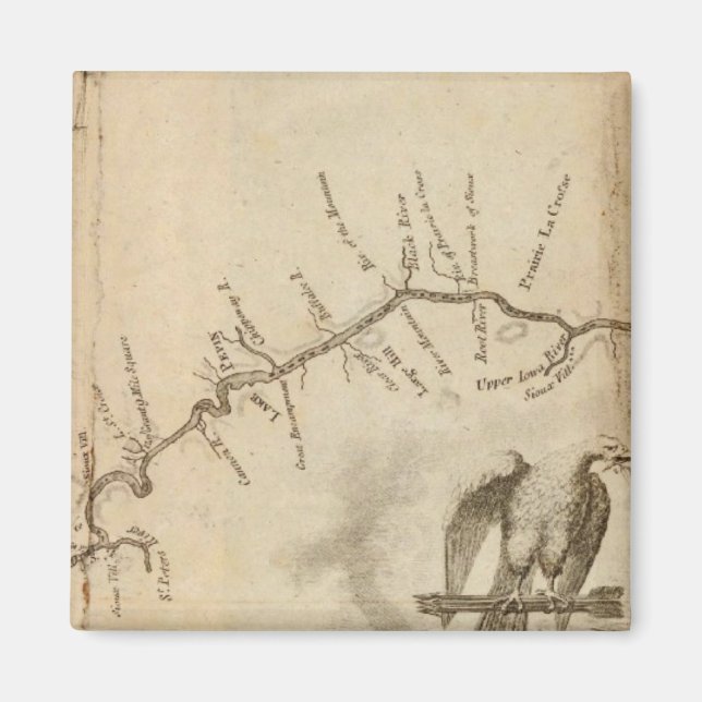 Íman Mapa do rio Mississippi (Frente)