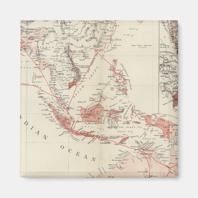 Íman Mapa do Sudeste Asiático e do Norte da Austrália (Frente)