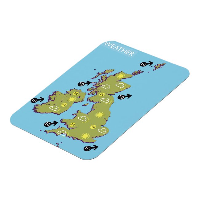 Íman Mapa do Tempo da TV das Ilhas Britânicas. (Left Side)