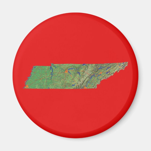 Íman Mapa do Tennessee Magnet (Frente)