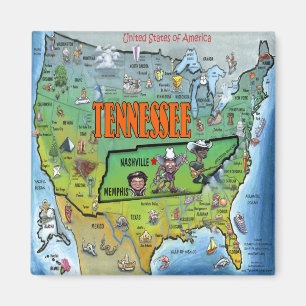 Íman Mapa do Tennessee USA